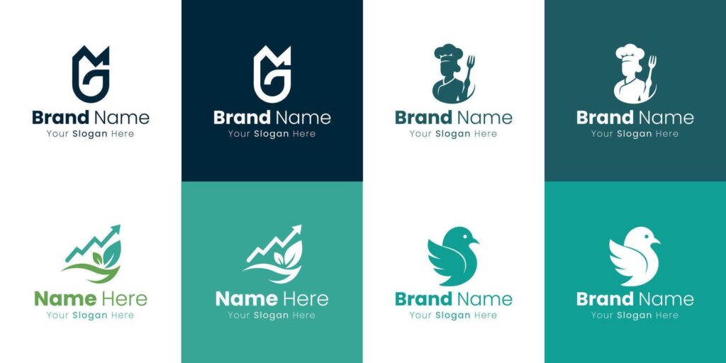 professional graphic design services for unique brand identity creation and visual logo development vector